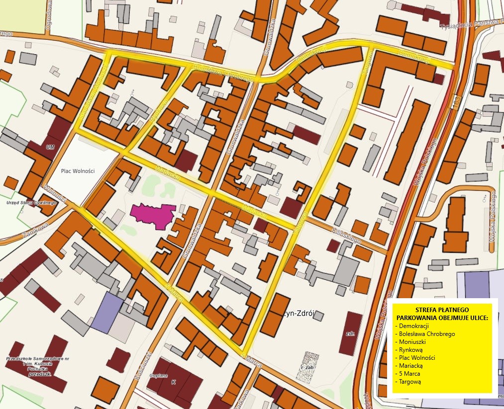 MAPA STREFY PŁATNEGO PARKOWANIA
