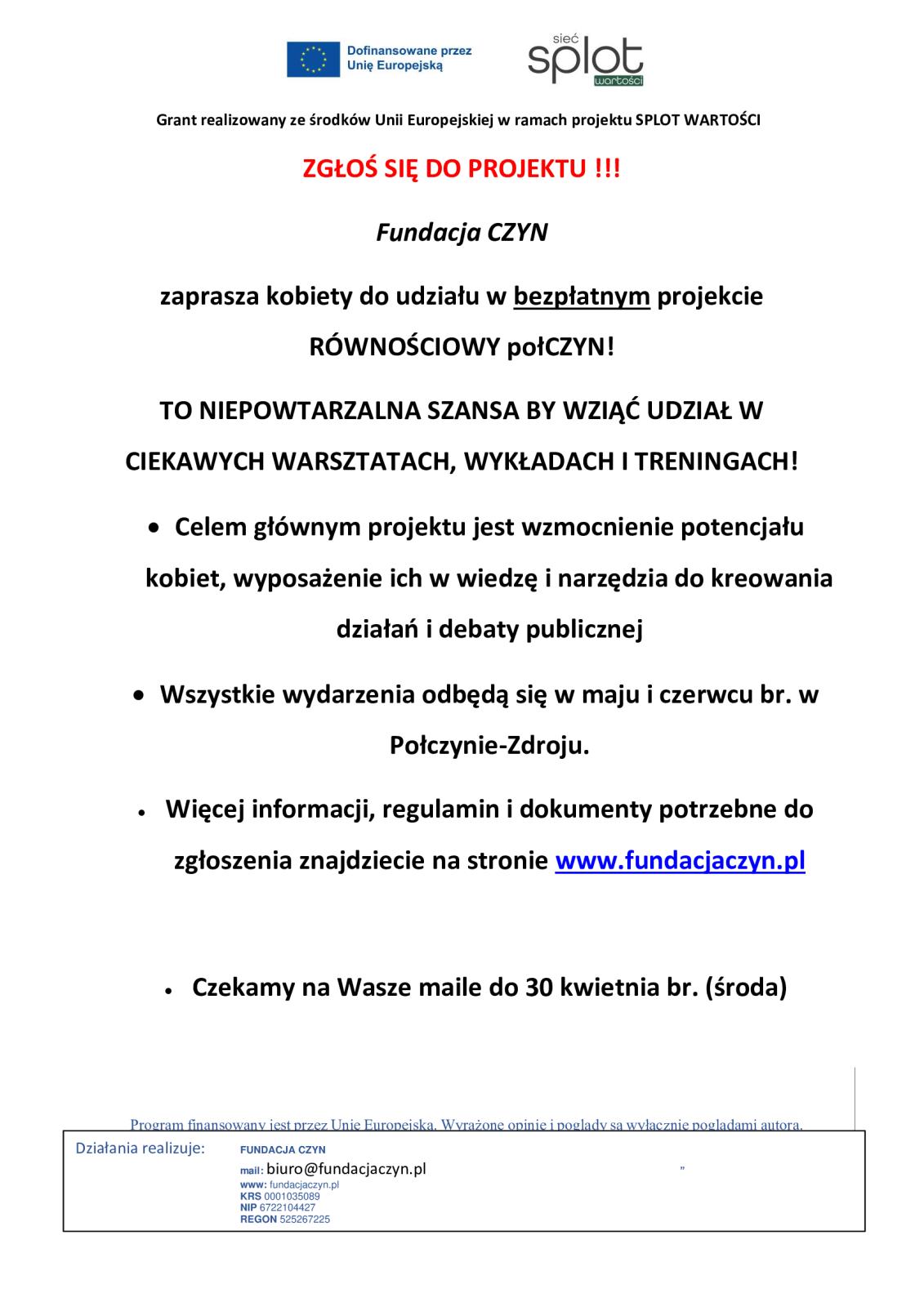 INFORMACJA O REKRUTACJI