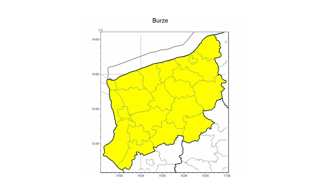 OSTRZEŻENIE METEOROLOGICZNE 18.04.2025 R. -19.04.2025 R. MOŻLIWE BURZE