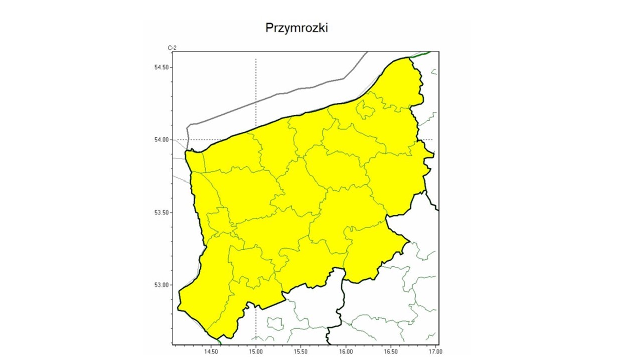 OSTRZEŻENIE METEOROLOGICZNE 25.04.2025 R.- 26.04.2025 R.