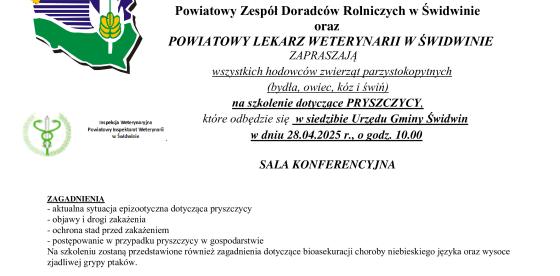 Szkolenie dotyczące pryszczycy