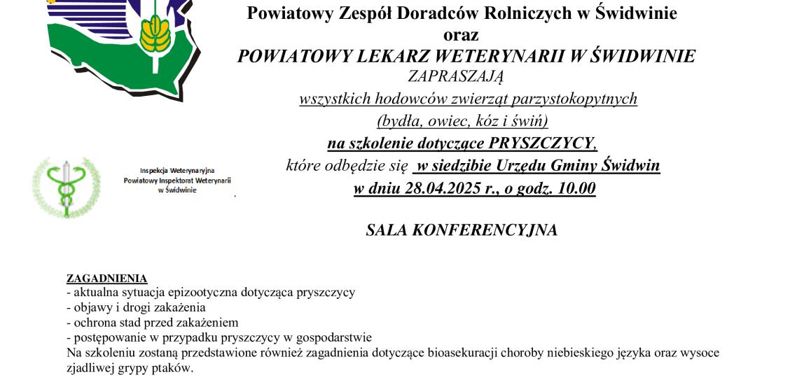 Szkolenie dotyczące pryszczycy